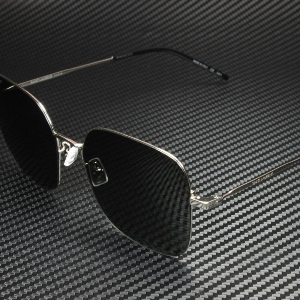 Saint Laurent Women's Silver and Grey Sunglasses!